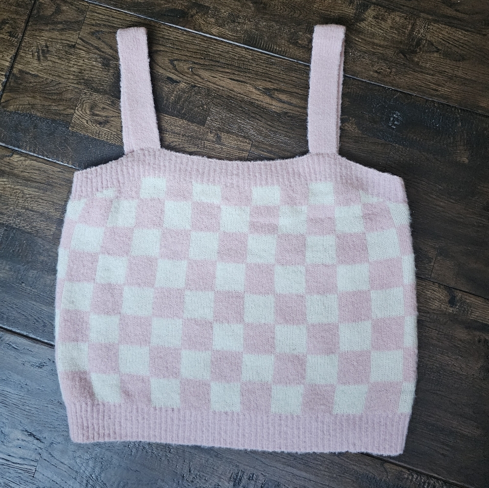 Blu Pepper Pink And White Sweater Size Large